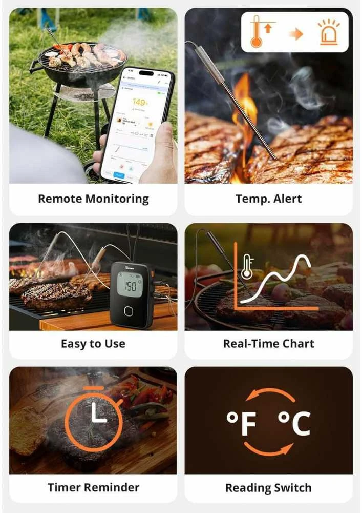 Sonoff BMT01 BBQ išmanusis Bluetooth termometras