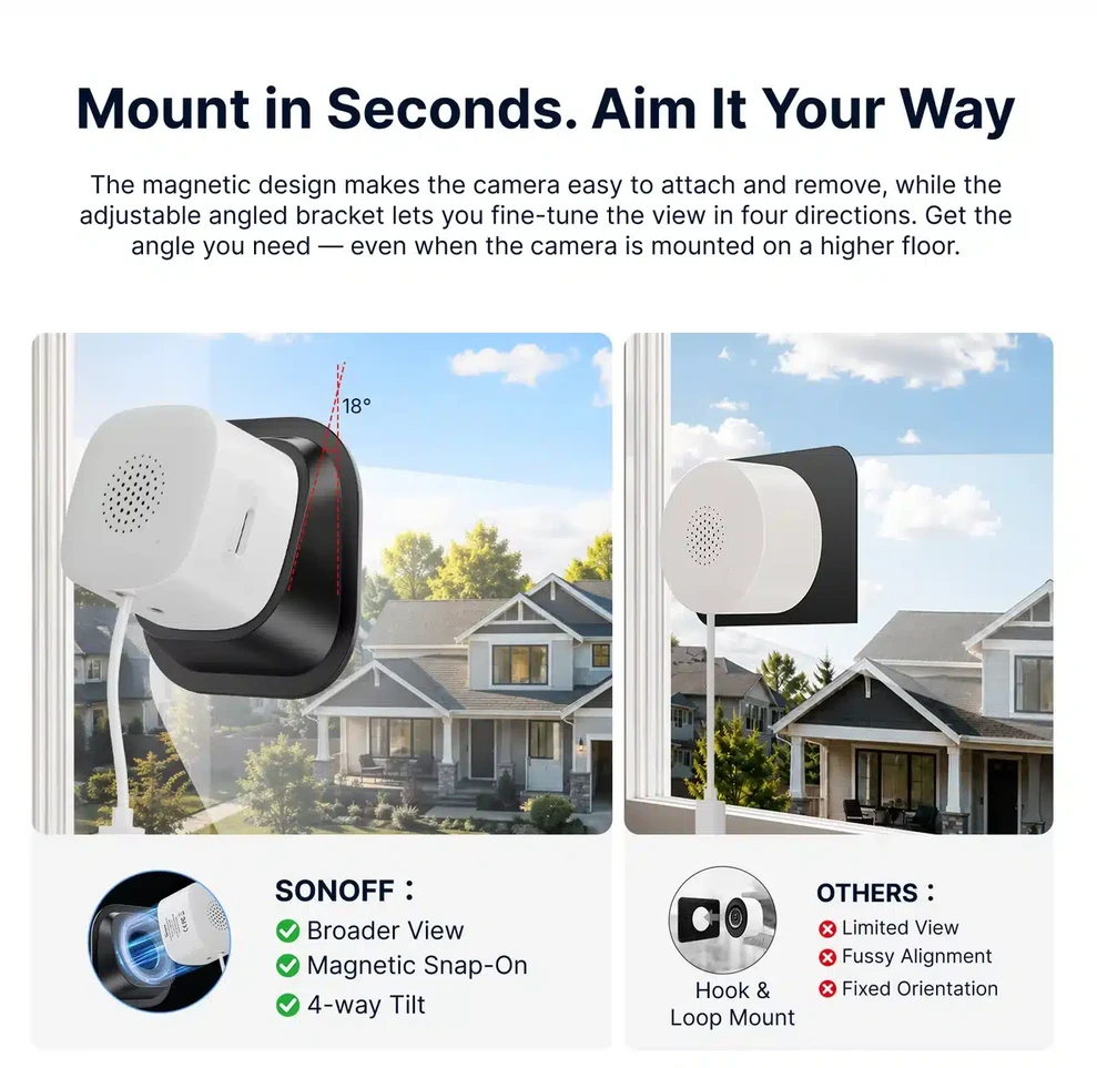 SONOFF CAM GlassView CAM-S3W – išmanioji lango kamera