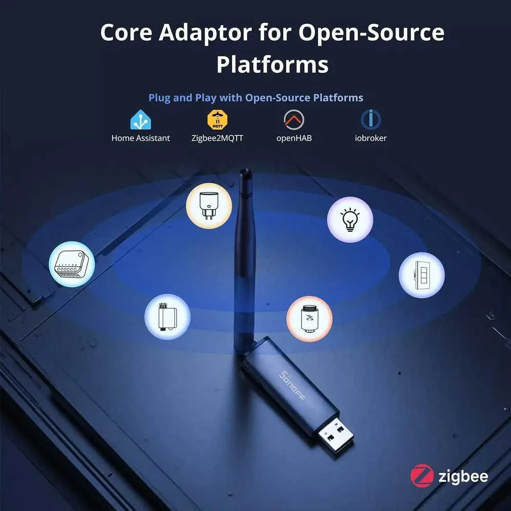 „Bramka ZigBee SONOFF Dongle Plus MG24“ namų asistentas, openHAB, Zigbee2MQTT