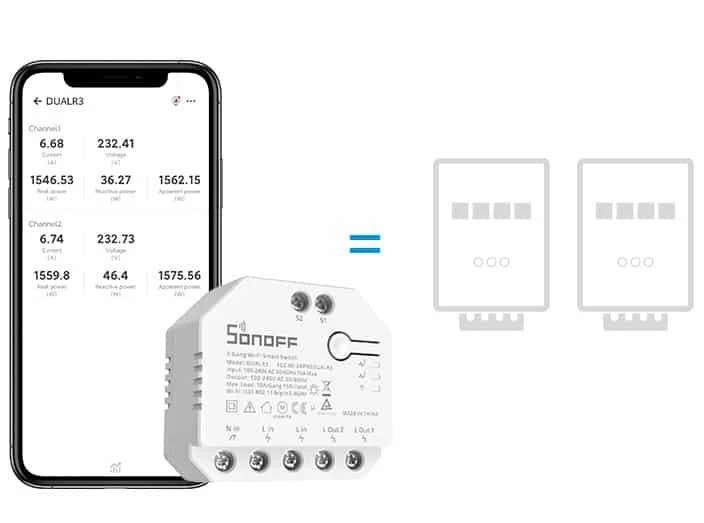 Išmanusis jungiklis WiFi Sonoff Dual R3