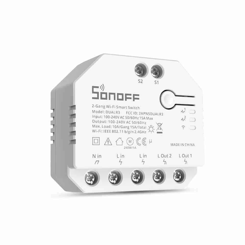 SONOFF DUALR3 Lite 2 kanalų Wifi relė su variklio valdymu
