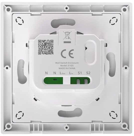 Sonoff E1GS Fusion serijos 1 klavišo mygtukas, baltos spalvos