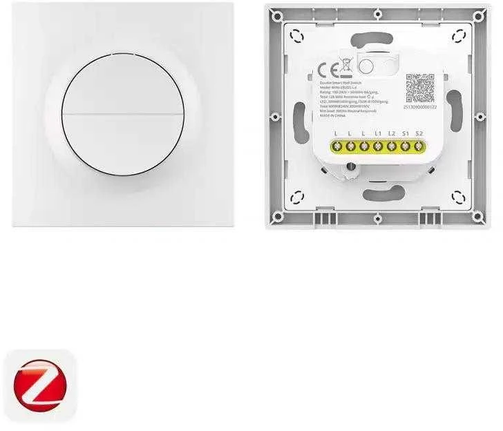 SONOFF MINI-ZB2GSL-E ZigBee dviejų kanalų sieninis jungiklis be nat.