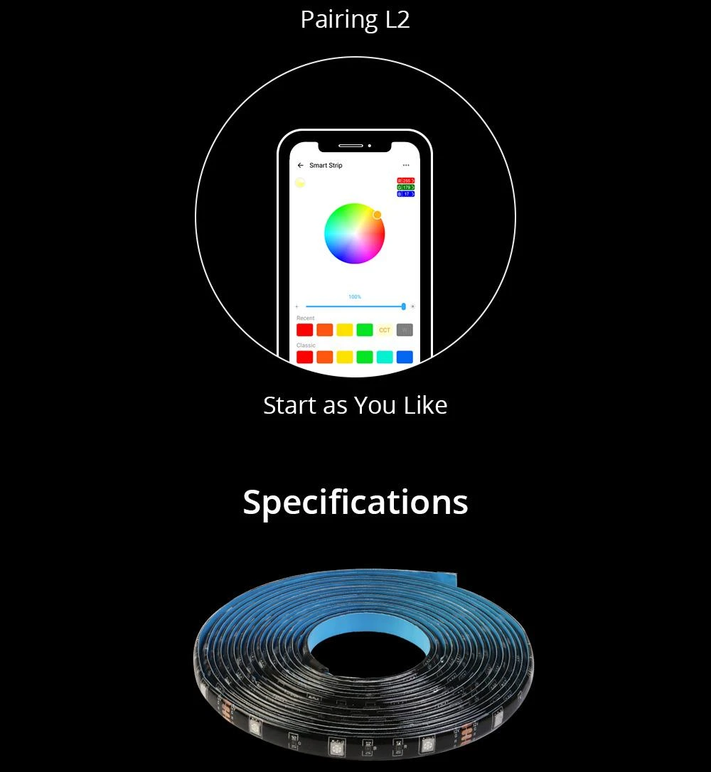 Sonoff L2 5m Išmanioji LED RGB juosta - rinkinys