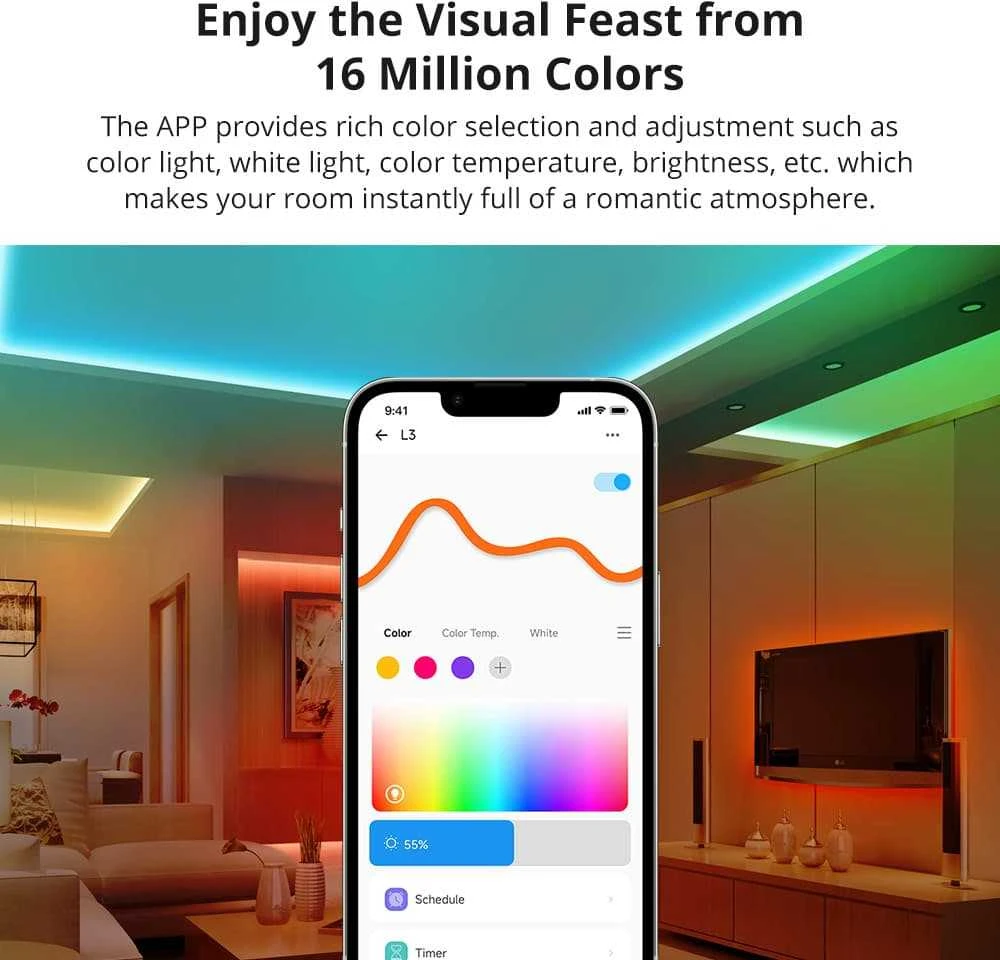 Sonoff L3 RGB Wifi Led juostos komplektas 5 m