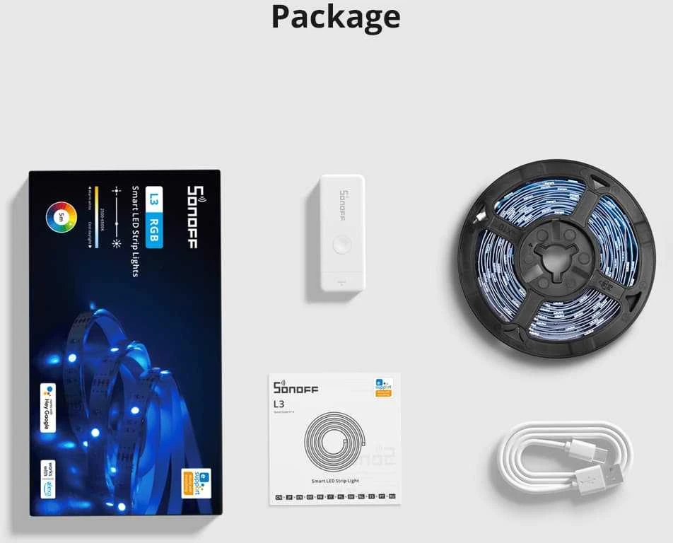 Sonoff L3 RGB Wifi Led juostos komplektas 5 m