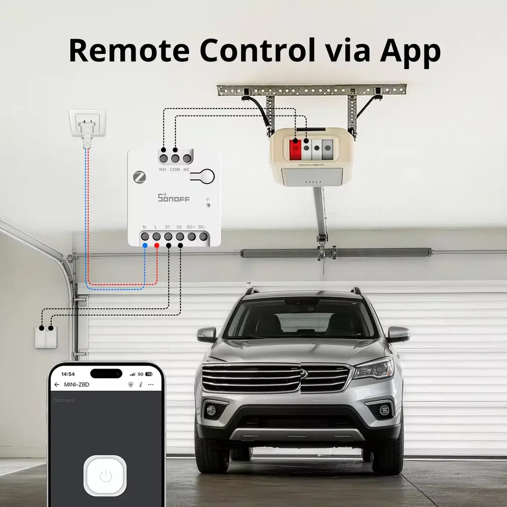 Sonoff Mini Dry išmanioji 1 kanalo Zigbee relė (MINI-ZBD)