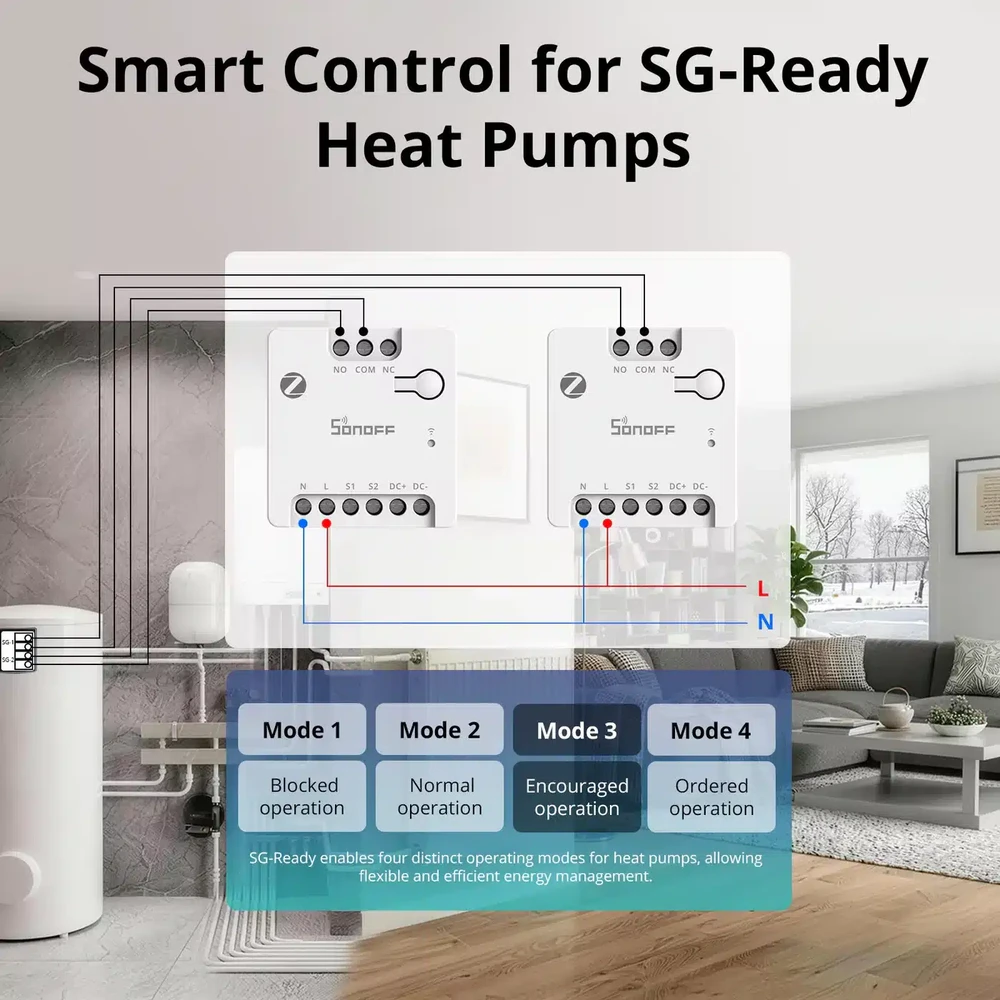 Sonoff Mini Dry išmanioji 1 kanalo Zigbee relė (MINI-ZBD)