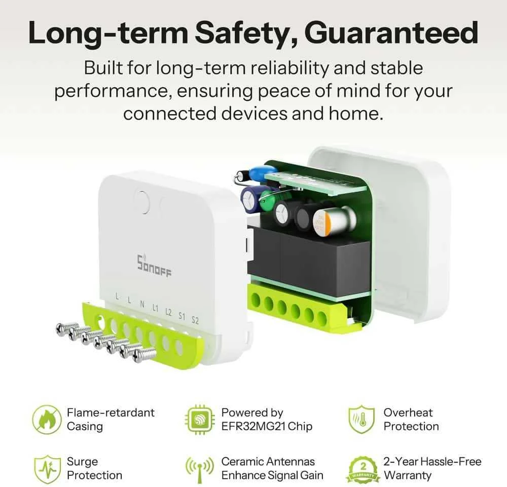 Sonoff Mini Duo 2 kanalų Wifi išmanioji relė, Matter