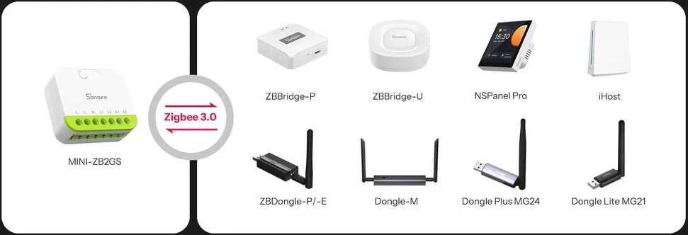 Sonoff Mini Duo 2 kanalų Wifi išmanioji relė, Matter