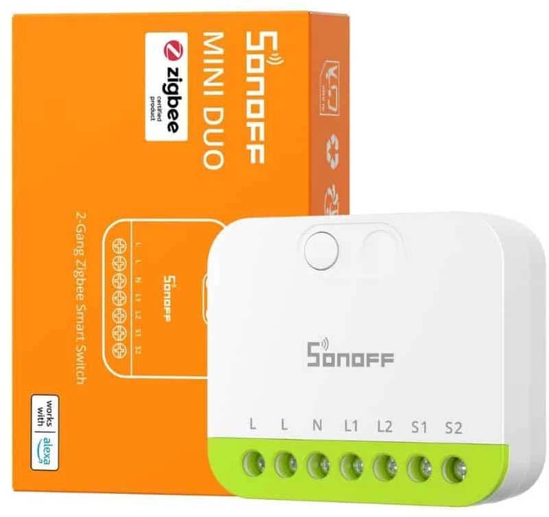 Sonoff Mini Duo 2 kanalų Wifi išmanioji relė, Matter