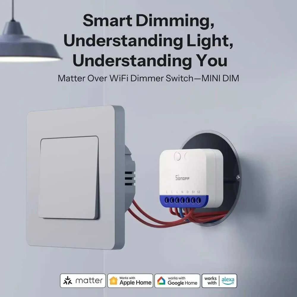 Sonoff Mini Extreme Dim išmanusis 1 kanalo Wi-Fi dimeris, Matter