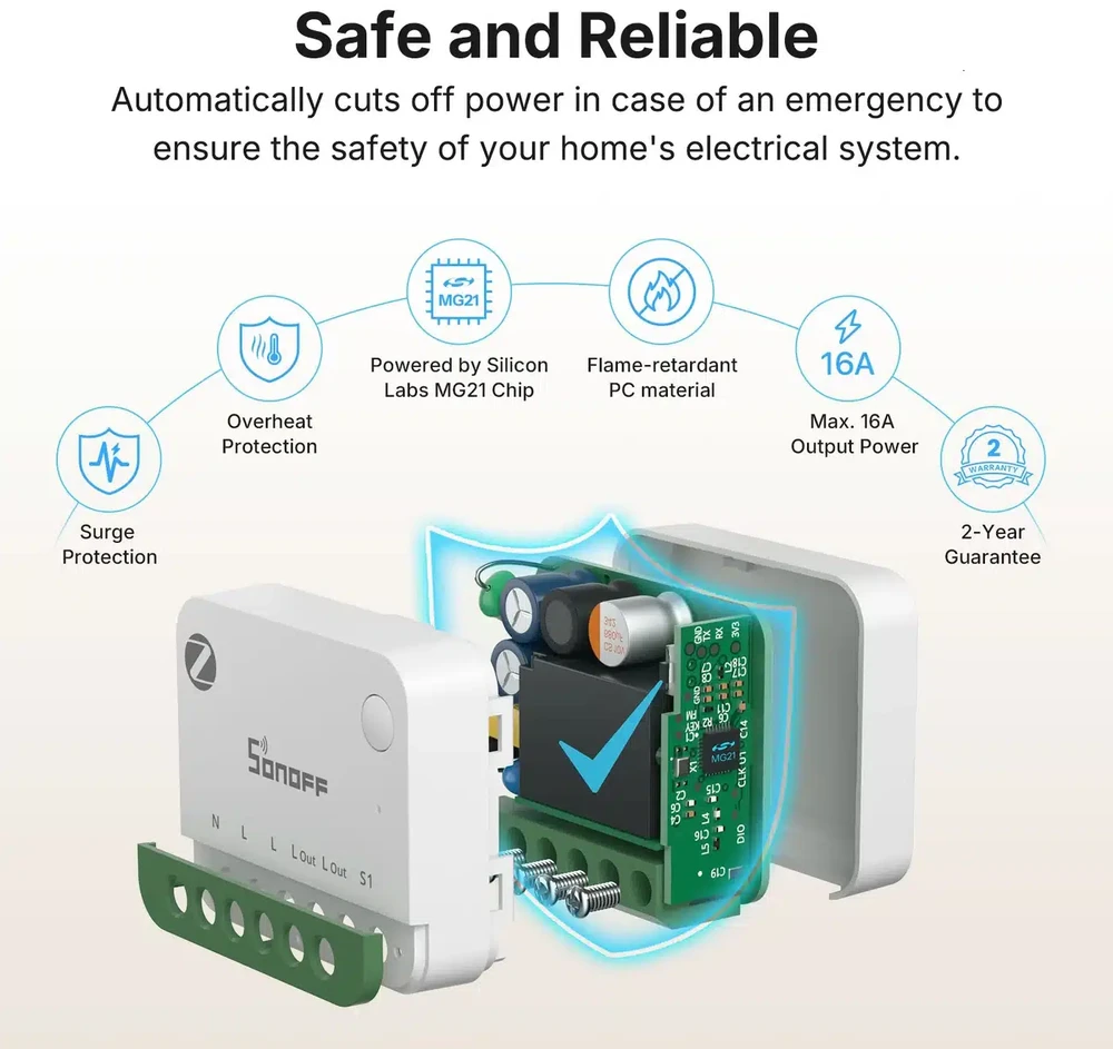 SONOFF MINI ONE PM (MINI-ZB1GSP) Zigbee išmanioji relė