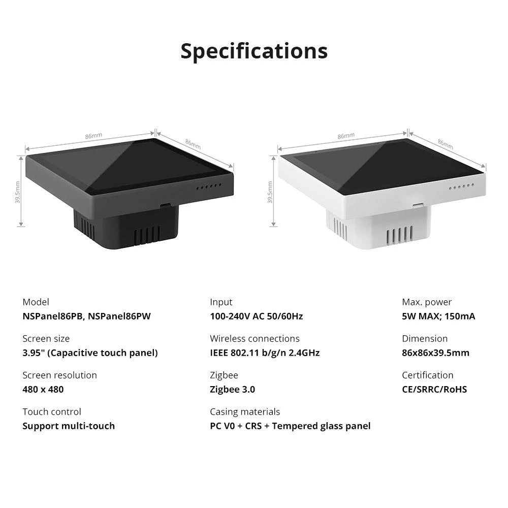 SONOFF NSPanel Pro išmanioji valdymo panelė, Zigbee 3.0, BT, Wi-Fi