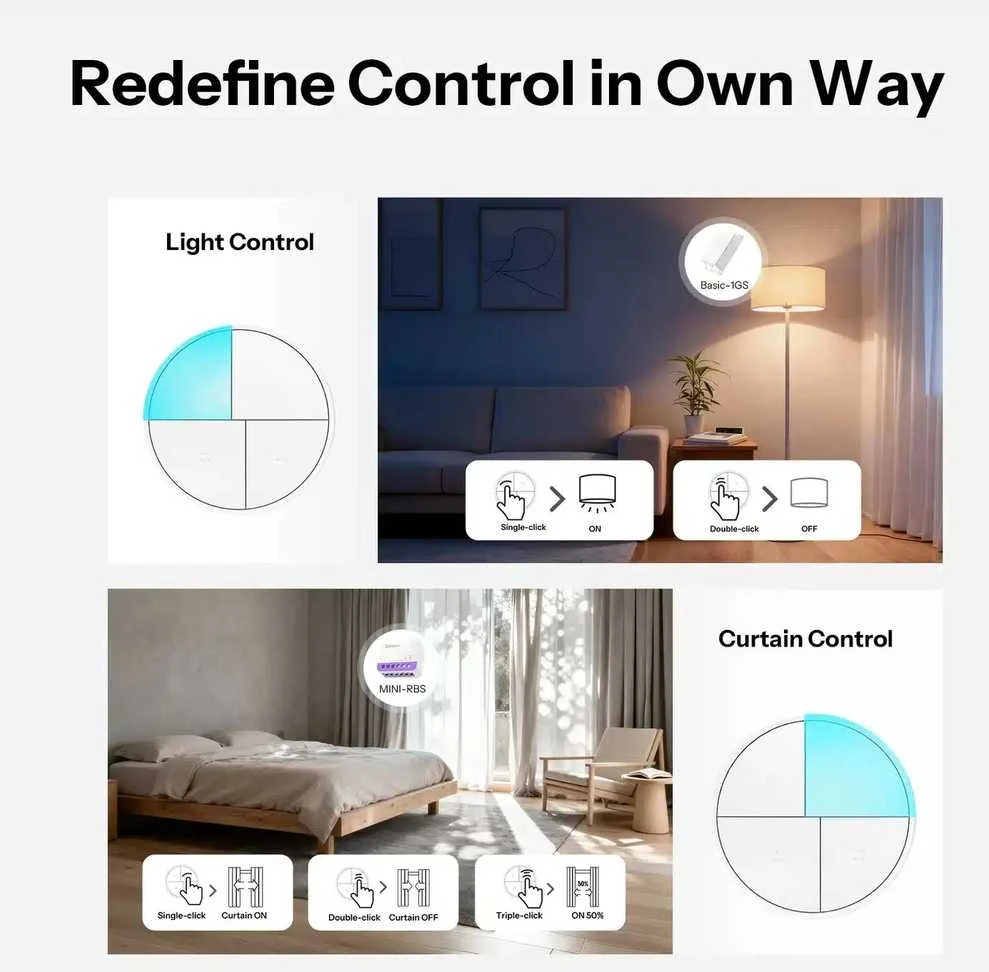 Sonoff Orb 4 in 1 Zigbee 4 mygtukų belaidis mygtukas