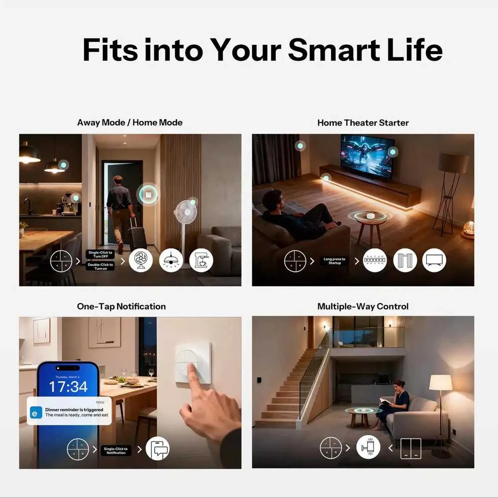 Sonoff Orb 4 in 1 Zigbee 4 mygtukų belaidis mygtukas