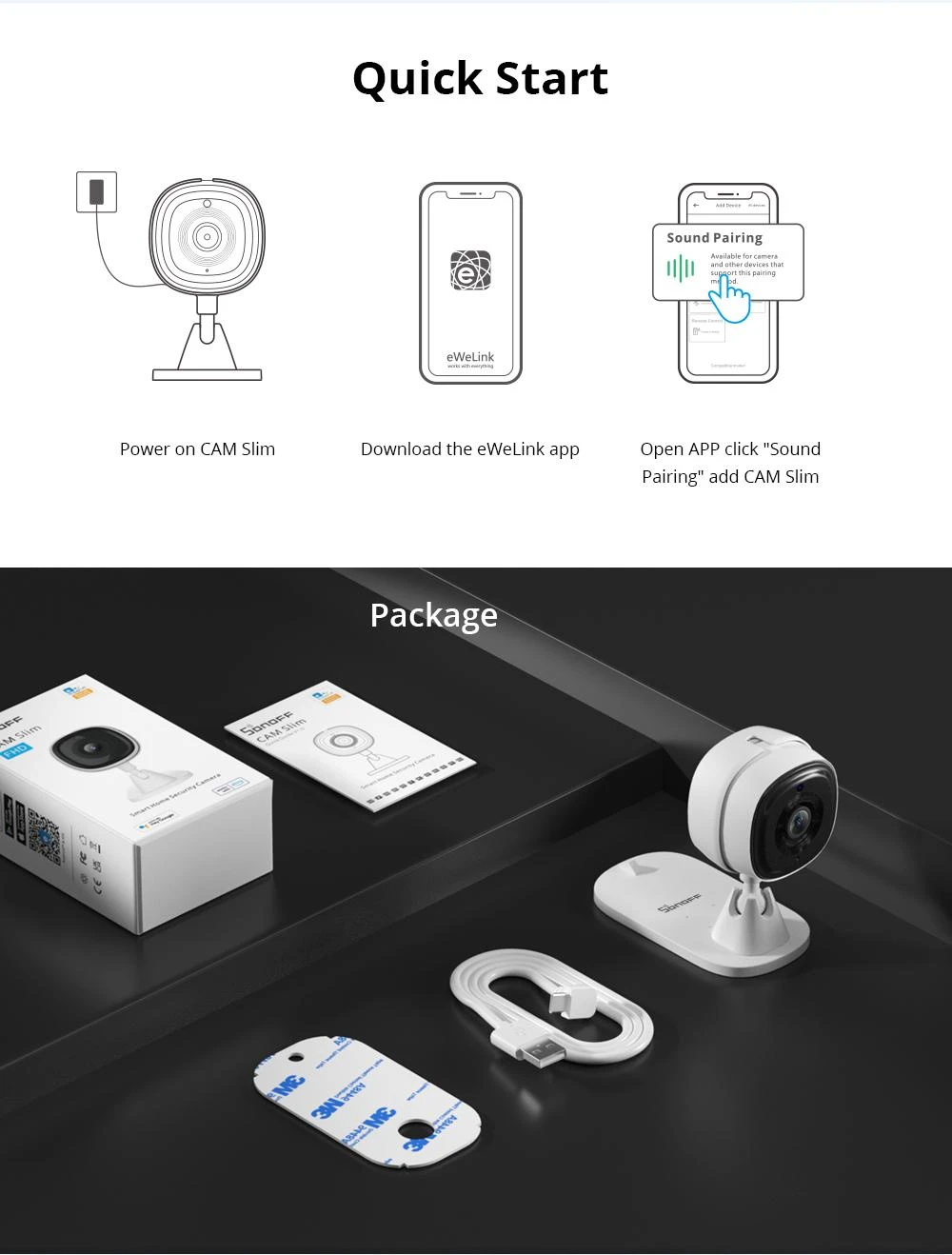 Sonoff S-CAM wifi namų apsaugos kamera 1080P
