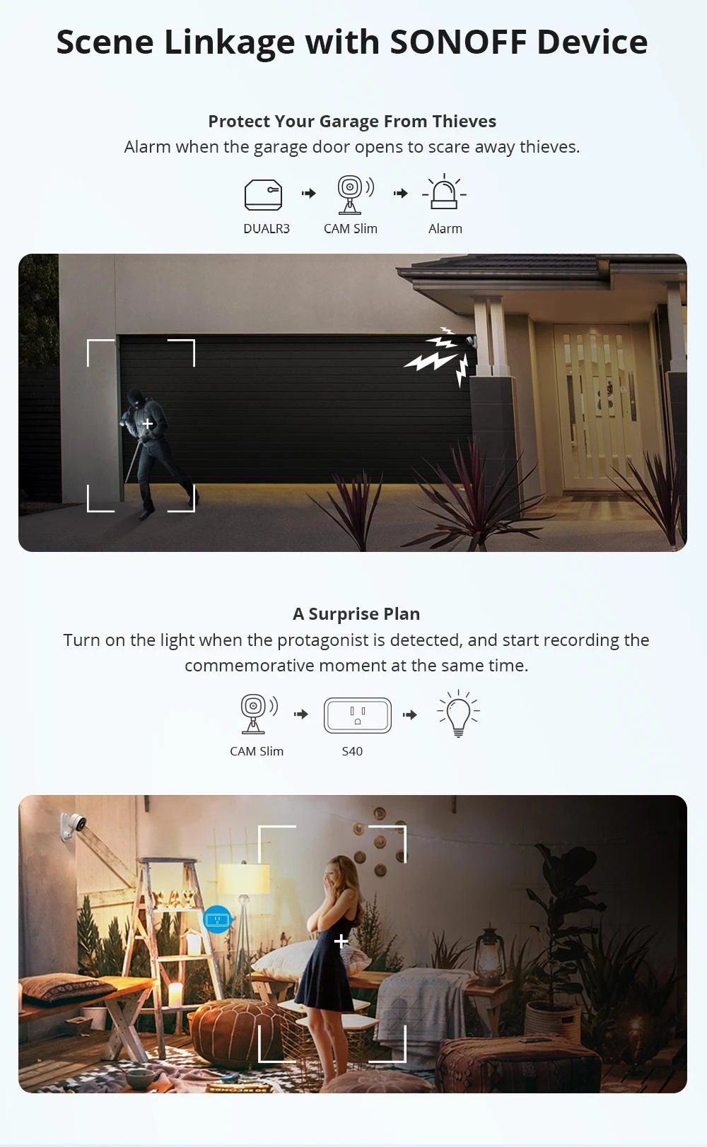 Sonoff S-CAM wifi namų apsaugos kamera 1080P