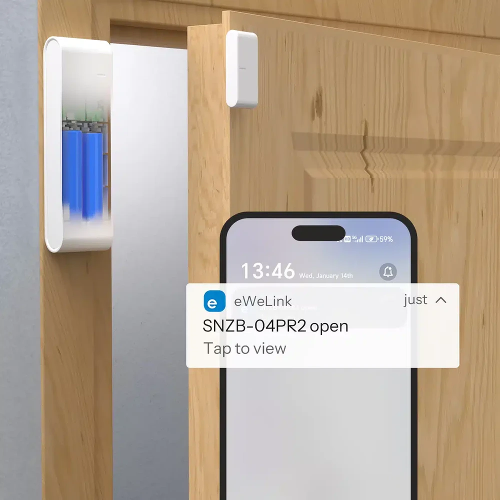 SONOFF SenseGuard DW Gen2 durų langų Zigbee magnetinis sensorius