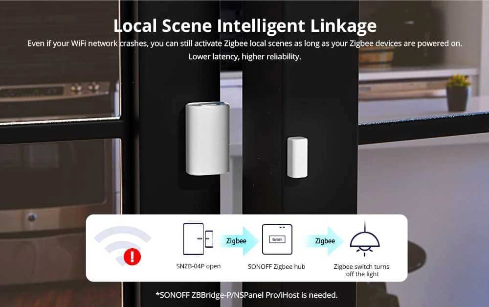 SONOFF SNZB-04P Zigbee Durų/langų magnetinis sensorius