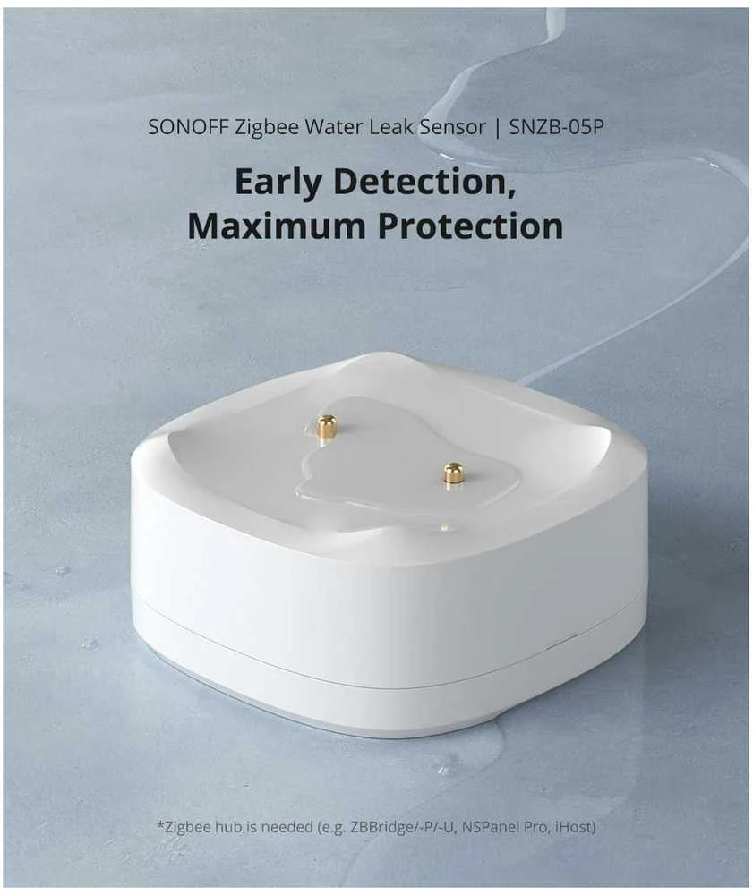 Sonoff SNZB-05P IP67 Zigbee vandens nuotėkio jutiklis su prailginamuoju laidu