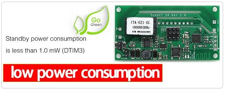 Sonoff SV žemos įtampos relė su WiFi - 5-24VDC 240W