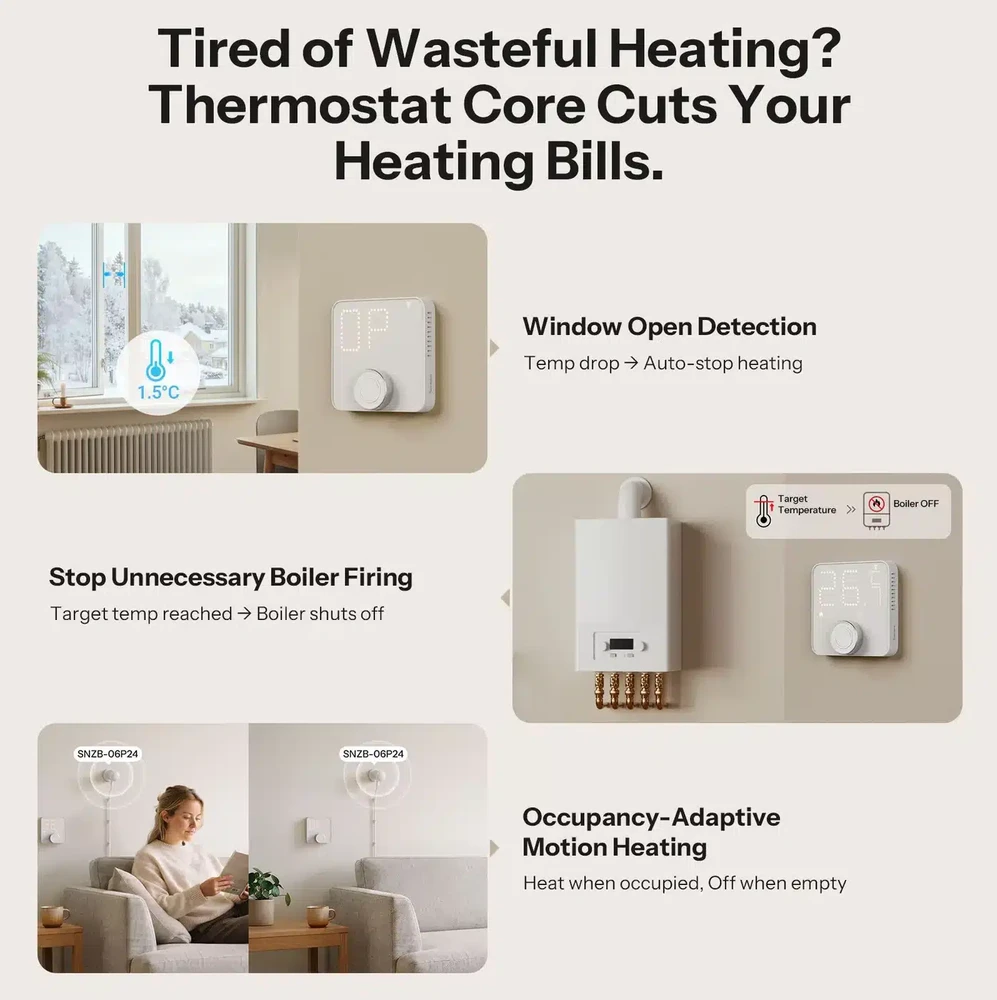 SONOFF TP-WGZBA – išmanusis sieninis Zigbee termostatas