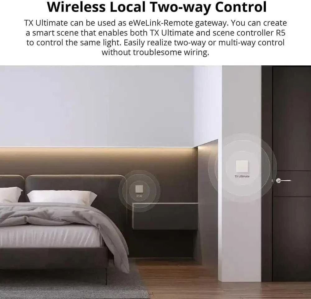 Sonoff TX T5 Ultimate WiFi eWelink remote jutiminis 1 kanalo jungiklis
