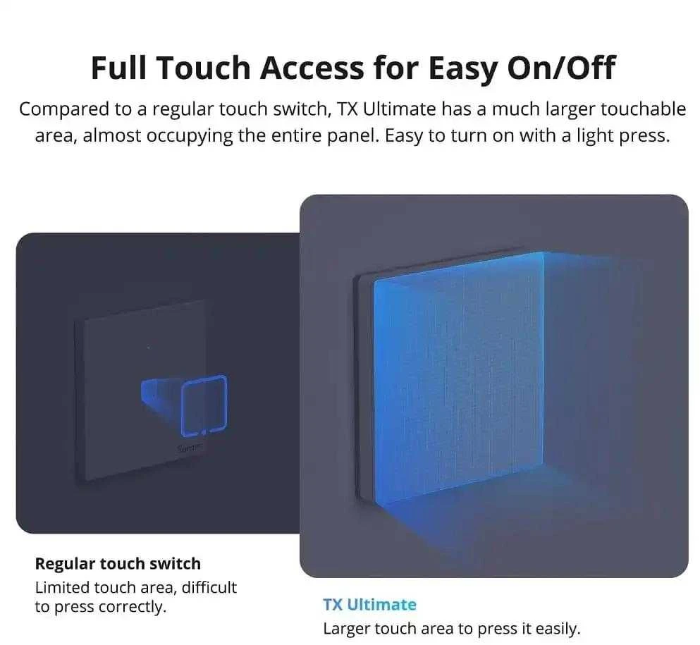 Sonoff TX T5 Ultimate WiFi eWelink remote jutiminis 1 kanalo jungiklis