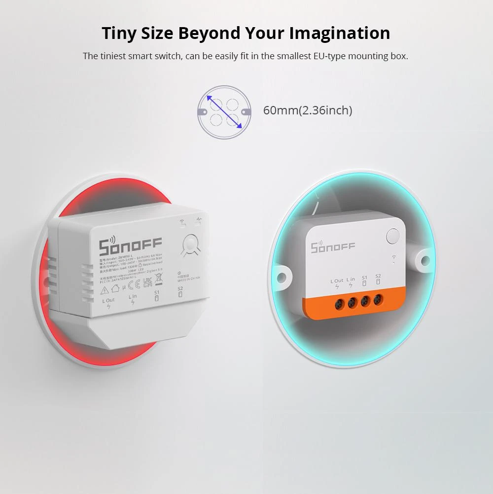 Sonoff ZBmini-L2 Extreme Zigbee 1 kanalo relė 6A
