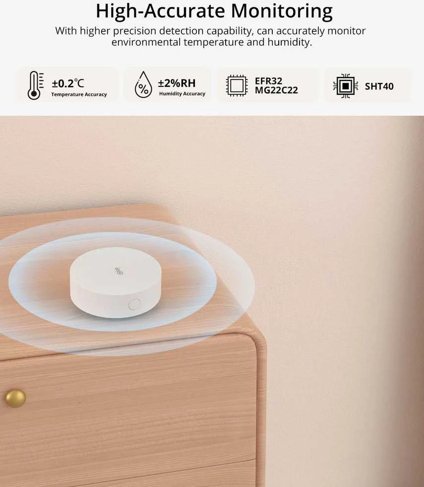 Sonoff SNZB-02P Zigbee 3.0 temperatūros ir drėgmės sensorius