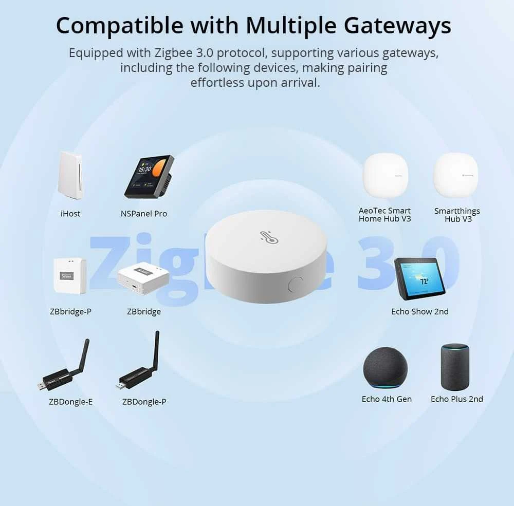 Sonoff SNZB-02P Zigbee 3.0 temperatūros ir drėgmės sensorius