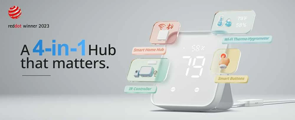 Matter Smart nuotolinio valdymo pultas SwitchBot Hub 2 WiFi HomeKit BLE IR