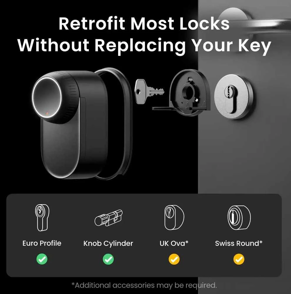 SwitchBot Lock Ultra išmanioji spyna, juoda