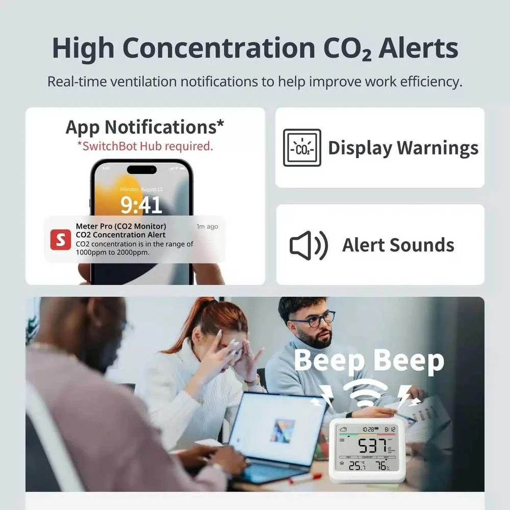 „SwitchBot Meter Pro“ CO2 termometras ir higrometras