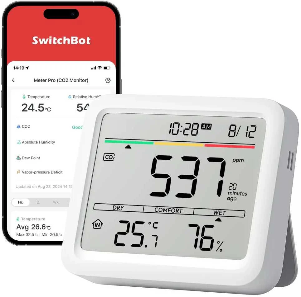„SwitchBot Meter Pro“ CO2 termometras ir higrometras