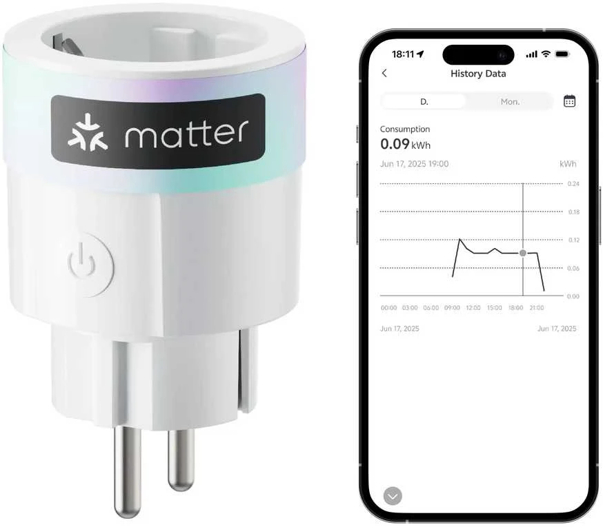 SwitchBot Plug Mini išmanusis kištukas 16A Matter