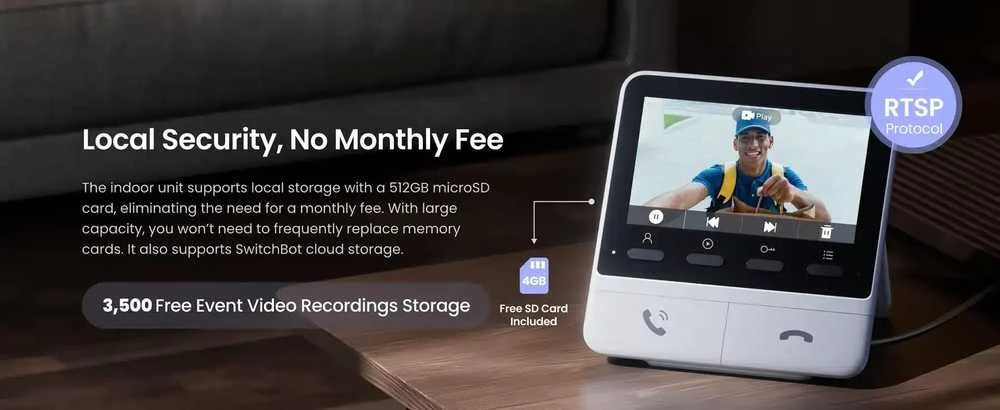 SwitchBot Video Doorbell – 2K vaizdo skambutis su vidaus monitoriumi ir spynos valdymu