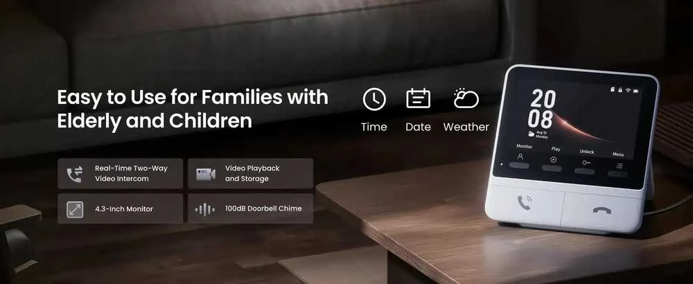 SwitchBot Video Doorbell – 2K vaizdo skambutis su vidaus monitoriumi ir spynos valdymu