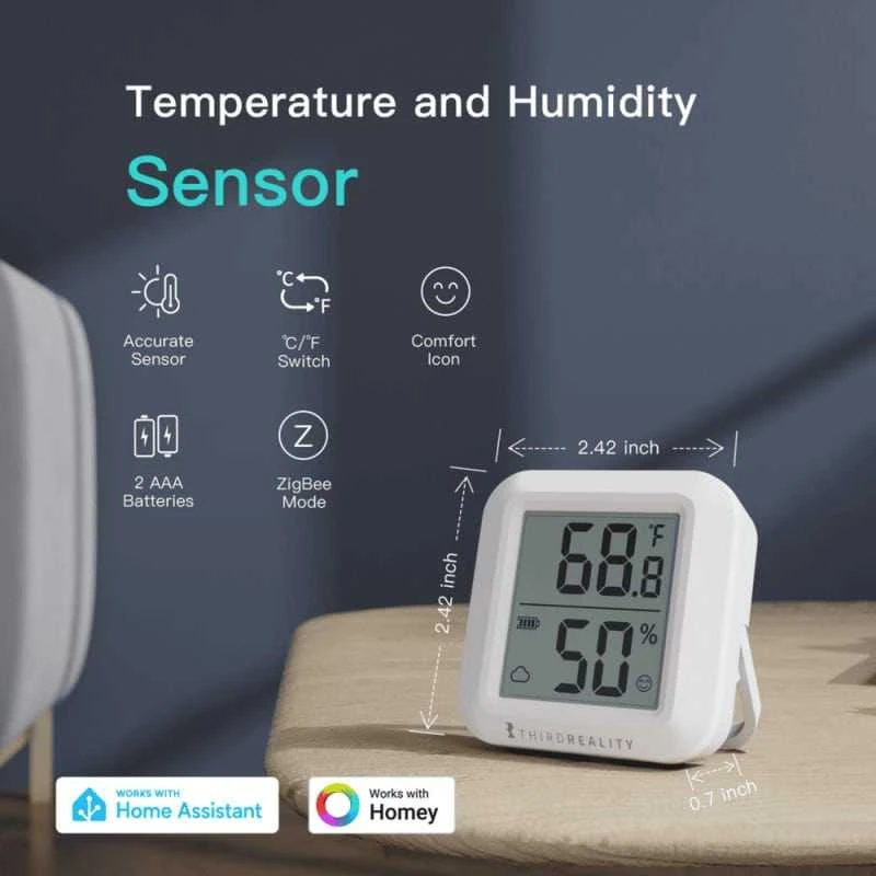 Usorteret Thirdreality Zigbee belaidis temperatūros ir drėgmės sensorius su LCD
