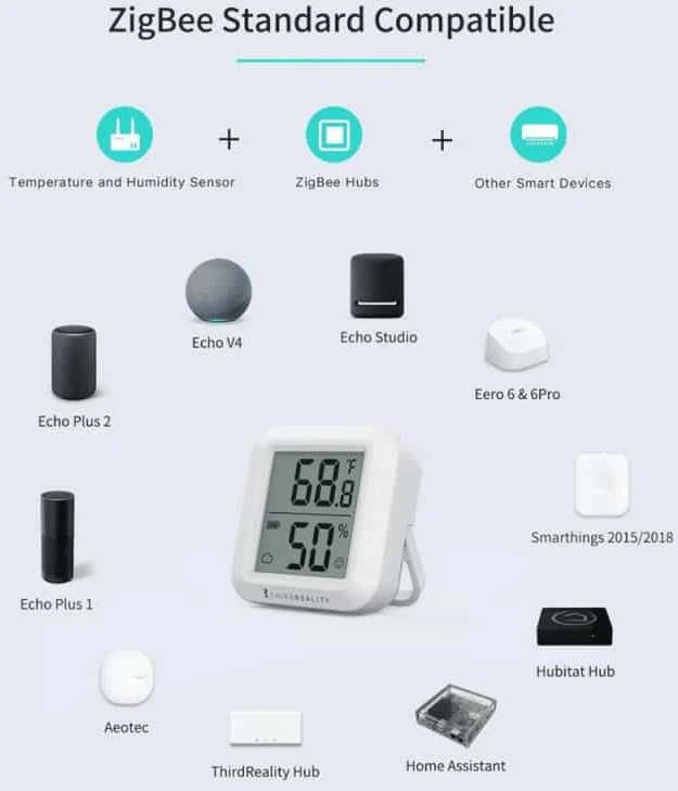 Usorteret Thirdreality Zigbee belaidis temperatūros ir drėgmės sensorius su LCD