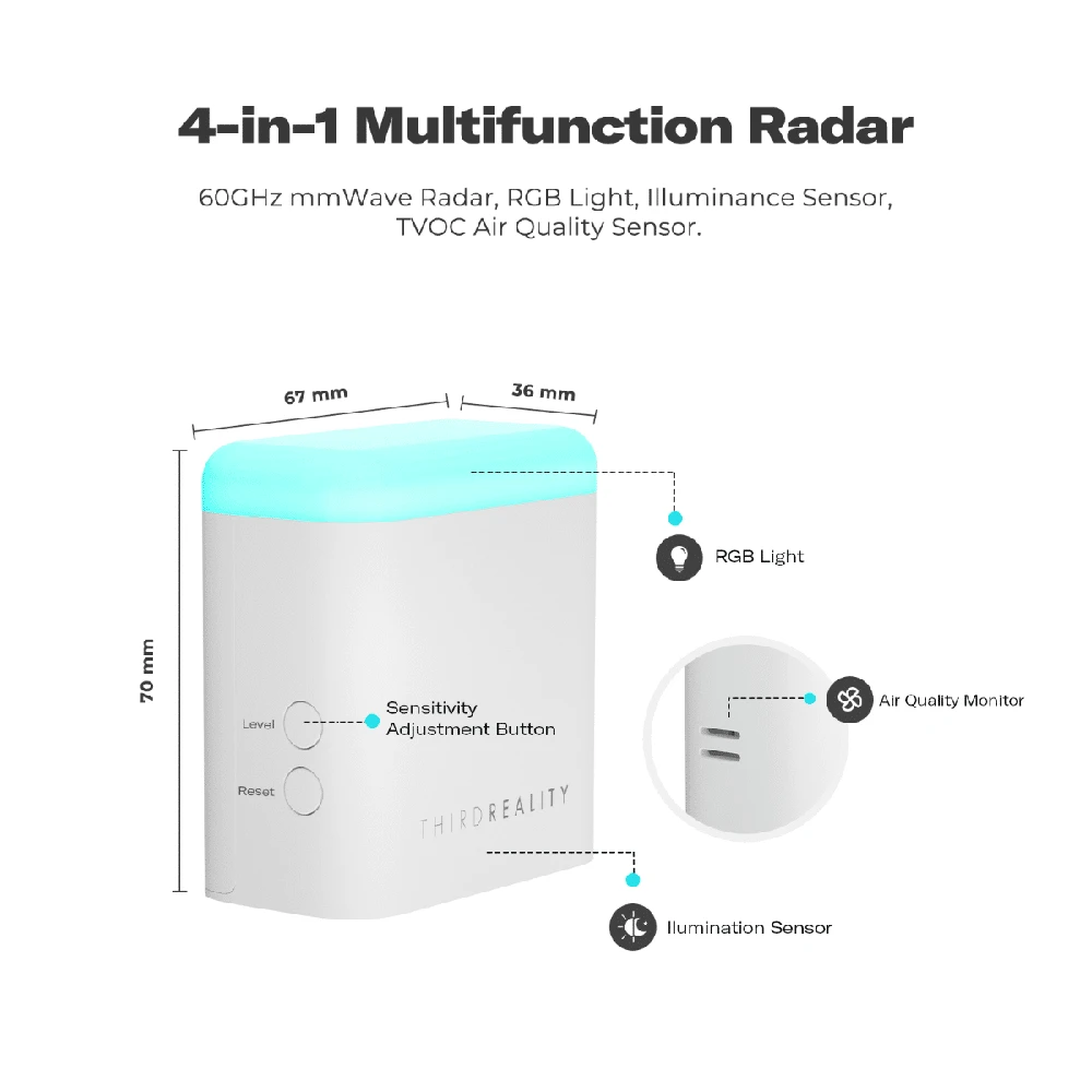 Thirdreality Zigbee Multi-Function išmanusis būvio sensorius R3