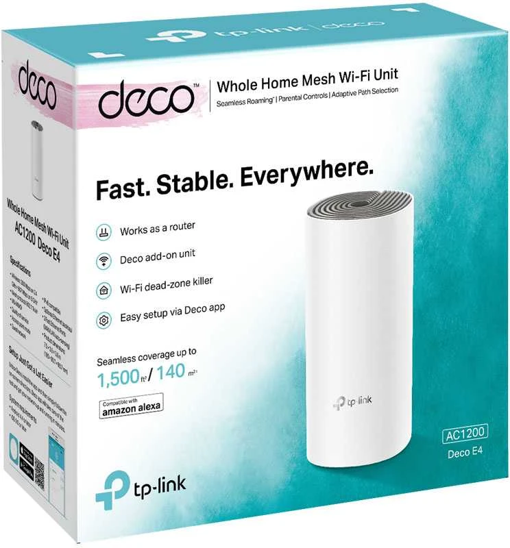 TP-LINK AC1200 viso namų tinklinio tinklo „Wi-Fi“ sistema „Qualcomm CPU 867 Mops“ 5 GHz + 300 „Mops“ 2,4 GHz 2 10/100 Mbps prievadai 2 vidinės antenos