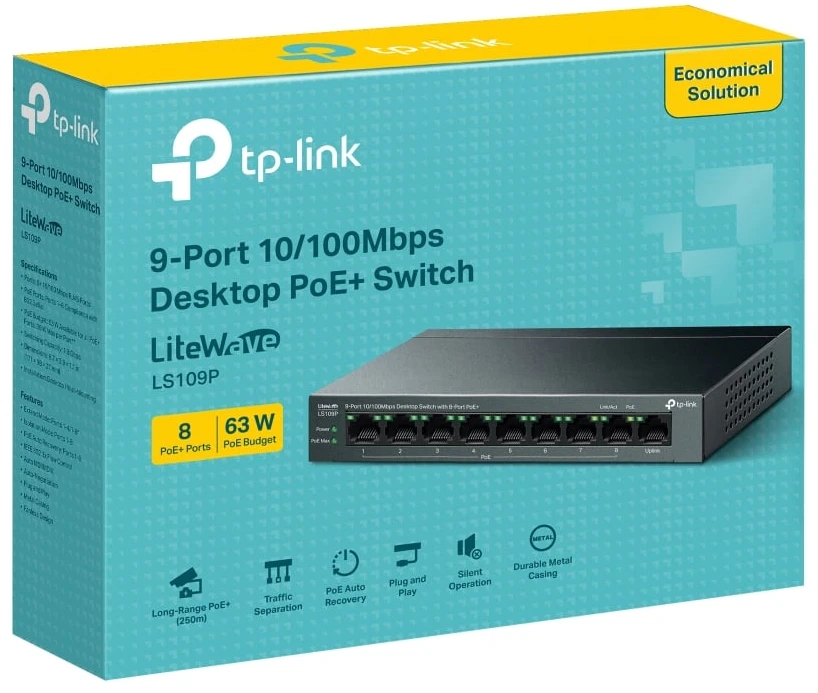Šakotuvas TP-LINK | 6 prievadų gigabito komutatorius su 3 prievadų PoE+ ir 1 prievado PoE++ | TL-SG1006PP | Nevaldomas | Stalinis