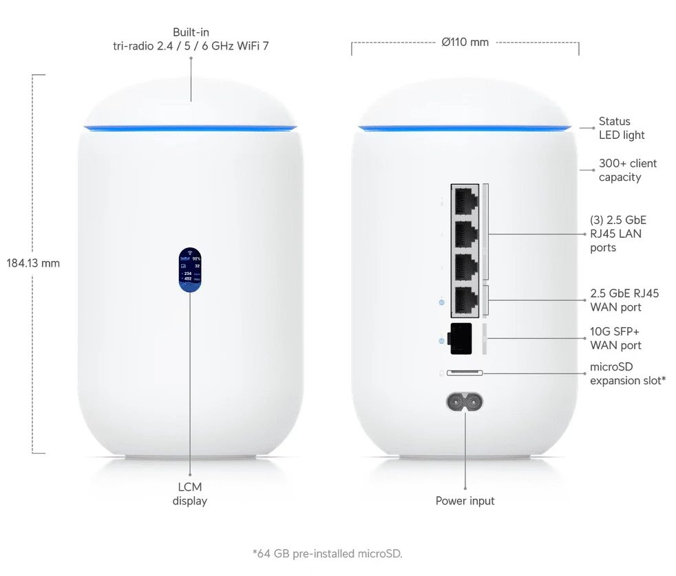 Maršrutizatorius Ubiquiti Dream Router 7 | Wi-Fi 7