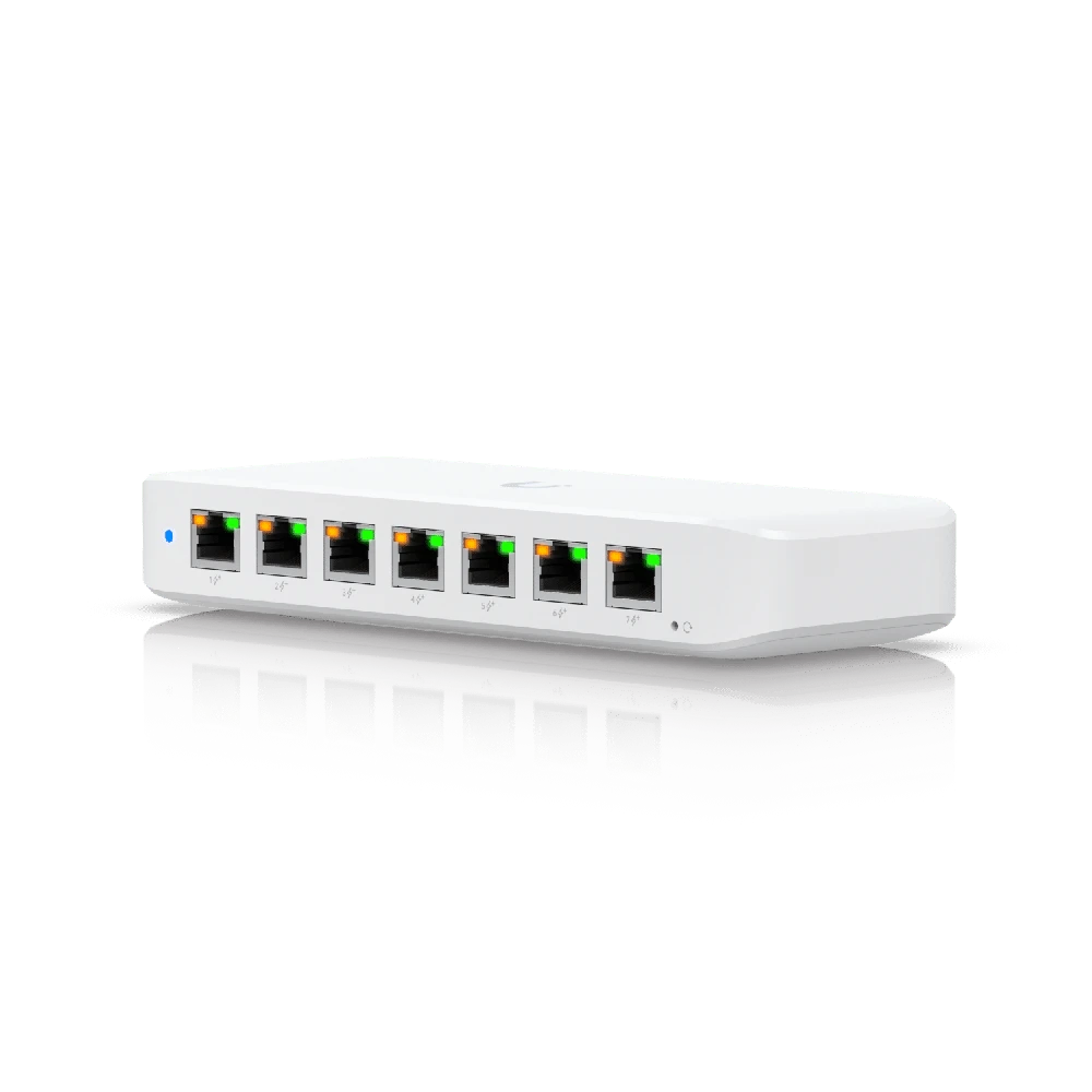 Šakotuvas Ubiquiti | Komutatorius | USW-Ultra | Valdomas L2 | Montuojamas į lentyną | Gigabito Ethernet (varinis) jungčių kiekis: 8 | PoE/PoE+ jungčių kiekis: 7