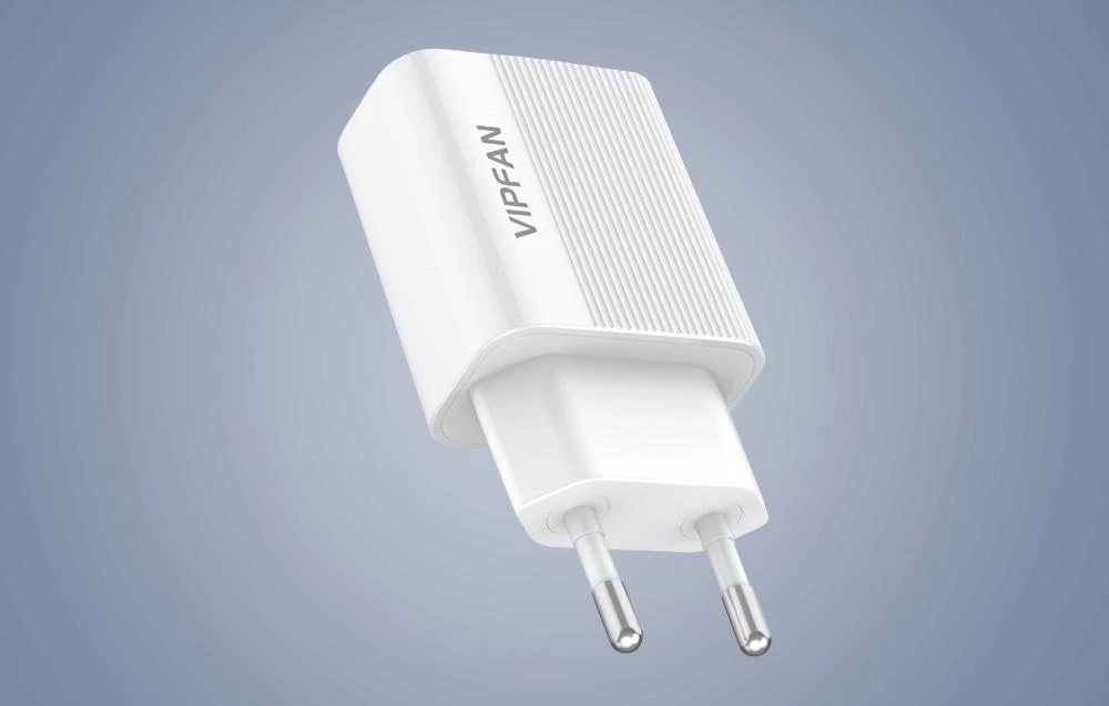 Vipfan E01 srovės šaltinis kroviklis, 1x USB, 2.4A baltas