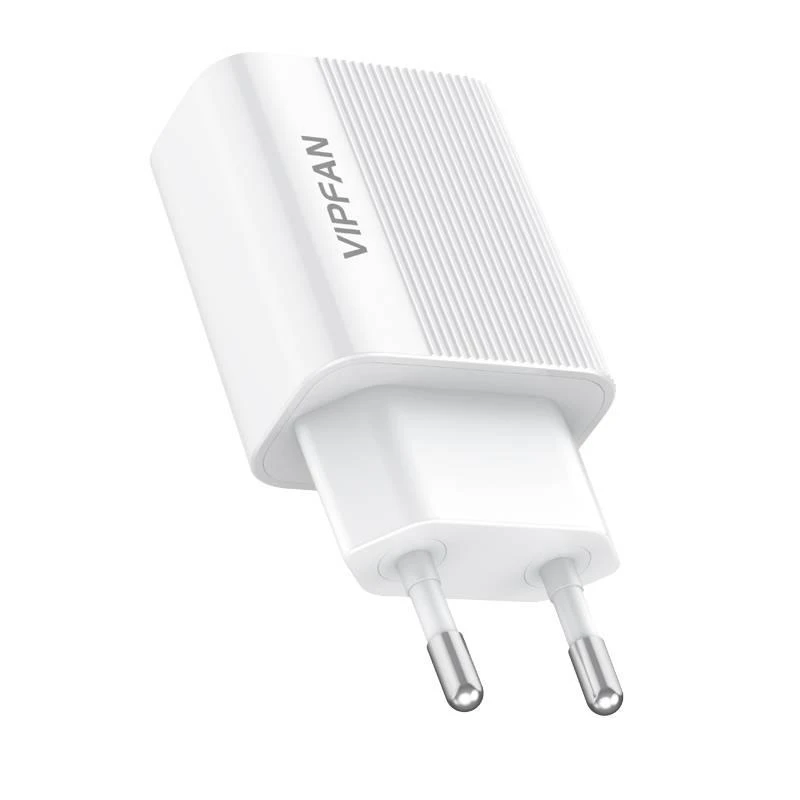 Vipfan E01 srovės šaltinis kroviklis, 1x USB, 2.4A baltas