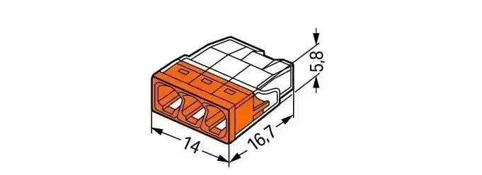 Jungtis 3x0.5-2.5mm oranžinė WAGO