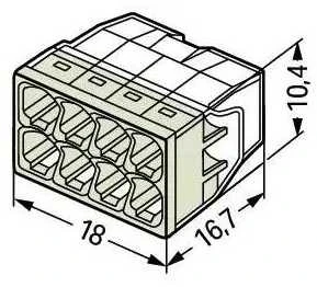 Jungtis 8x0.5-2.5mm balta WAGO